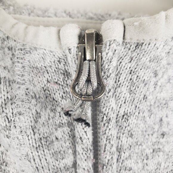 LL Bean Hooded Sweater Fleece Coat Gray Longline Full Zip Jacket Womens Size LP - Picture 9 of 10
